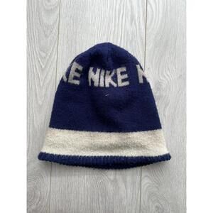 Vintage 80s Nike Beanie Skull Cap Hat Beanie Skully blue tag